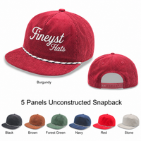 5 Panel Unstructed Corduroy Rope Hat