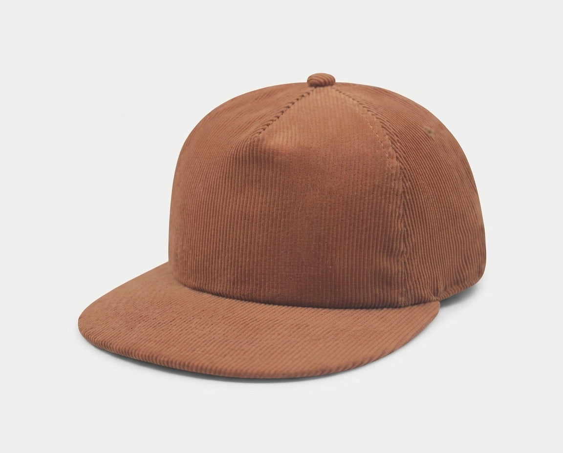 5 Panel Unstructed Corduroy Snapback Hat