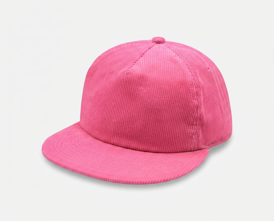 5 Panel Unstructed Corduroy Snapback Hat