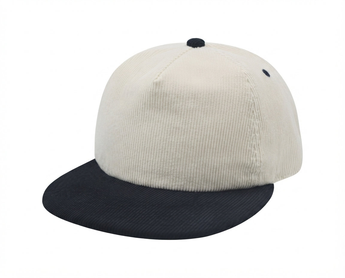5 Panel Unstructed Corduroy Snapback Hat