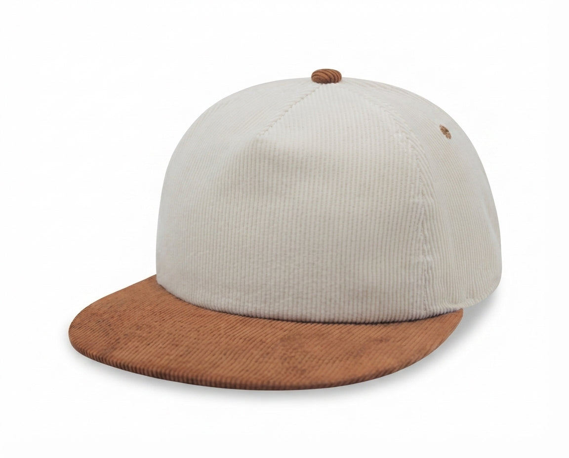 5 Panel Unstructed Corduroy Snapback Hat
