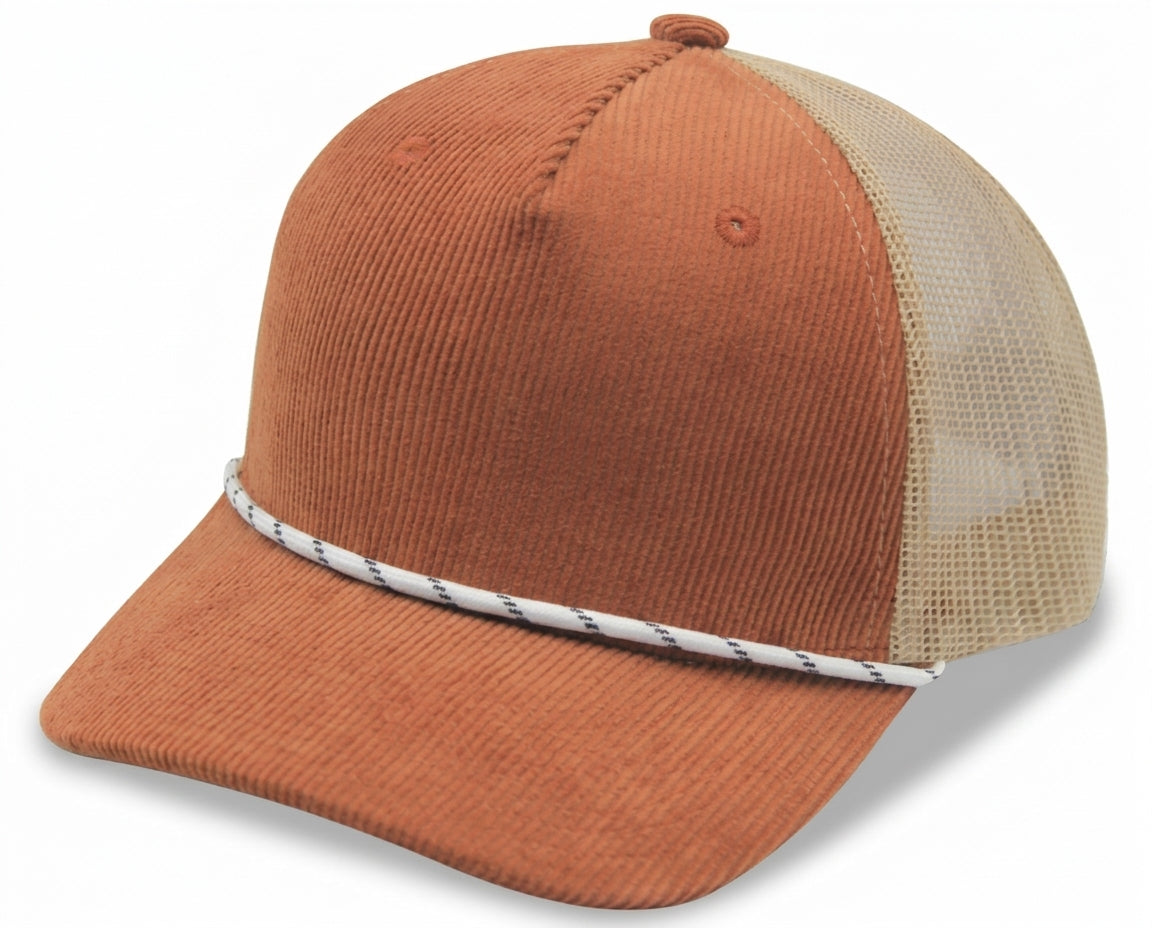 5 Panel Corduroy Rope Trucker Cap