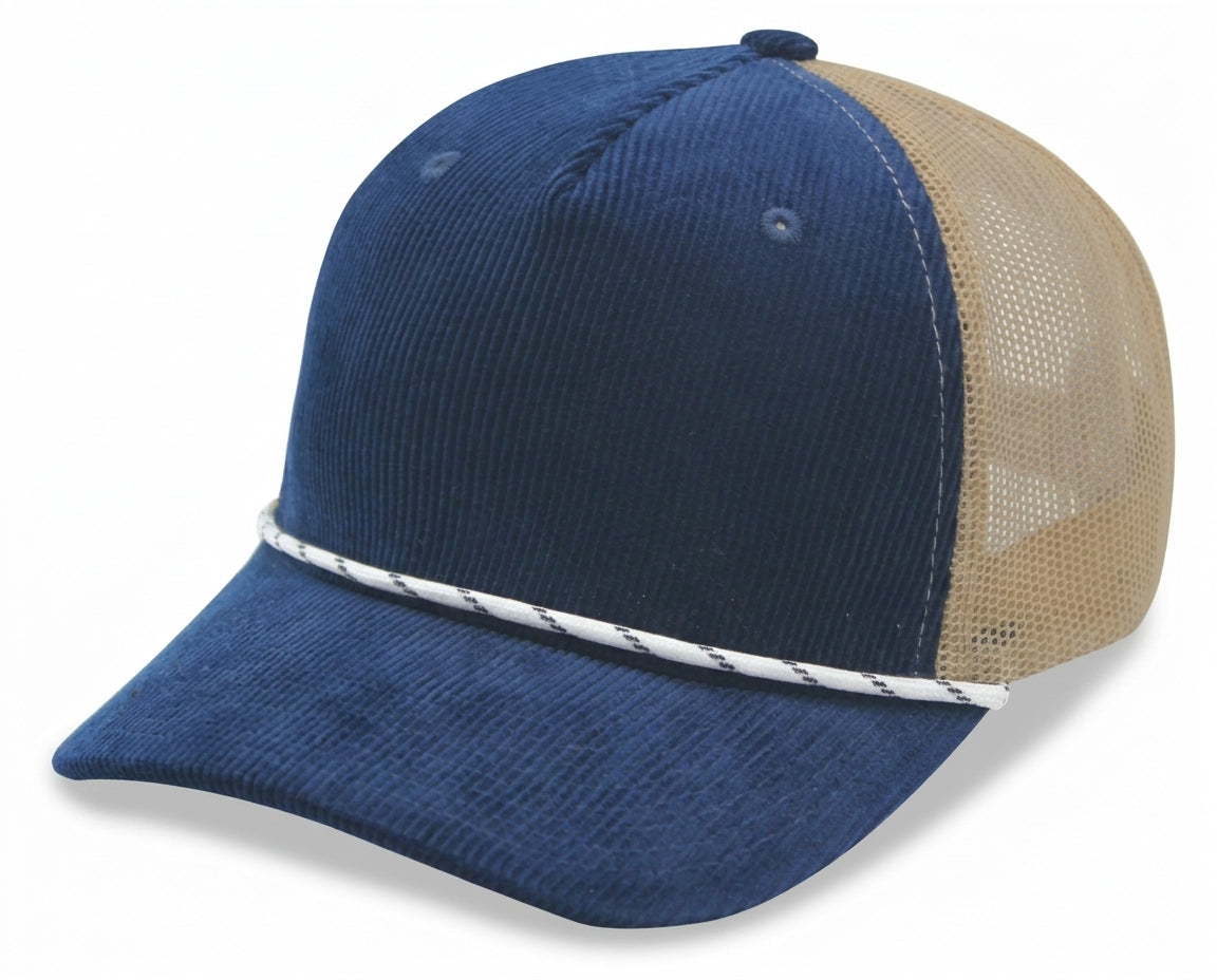 5 Panel Corduroy Rope Trucker Cap