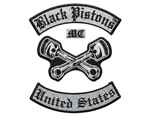 Black Pistons Motorcycle Club patches