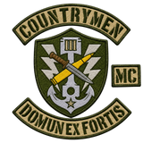 Countrymen MC embroidered motorcycle vest patch set with shield dagger bullet anchor crest - Fineyst Patches