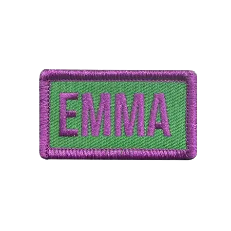 purple and green emma name patch - View 1