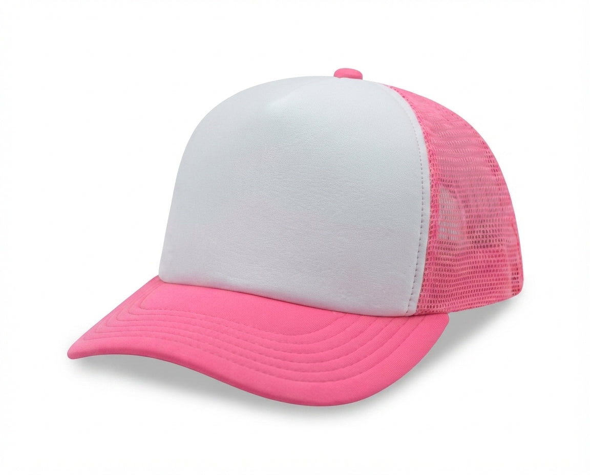5 Panel High Profile Foam Mesh Back Trucker Cap