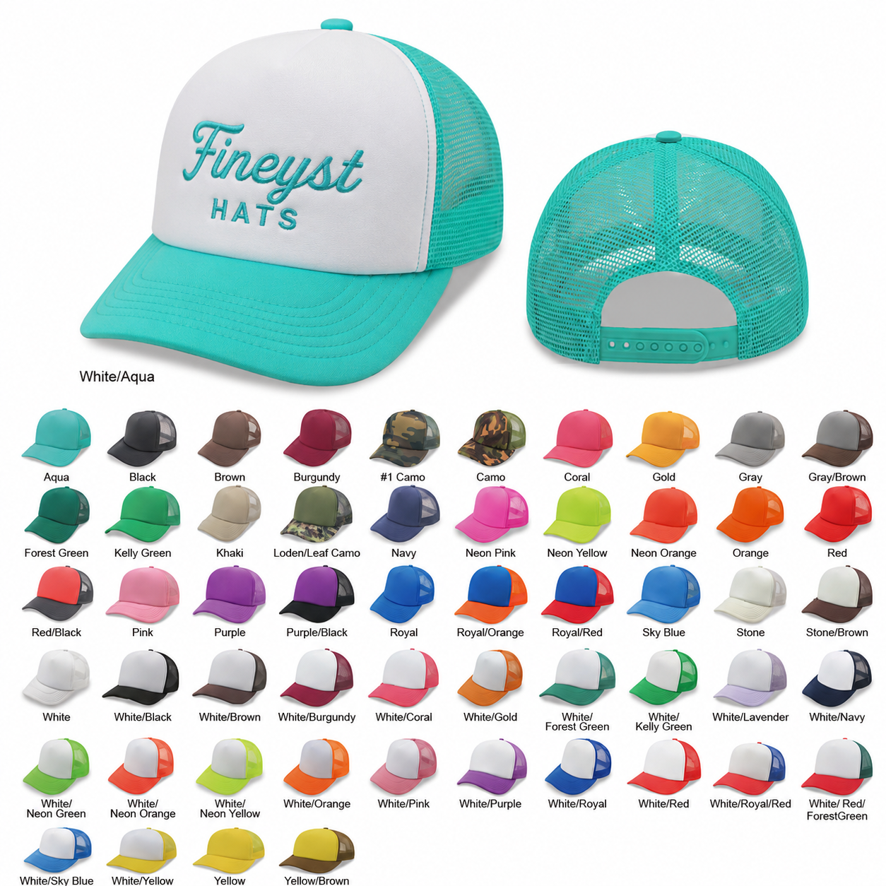 5 Panel High Profile Foam Mesh Back Trucker Cap