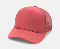 5 Panel High Profile Foam Mesh Back Trucker Cap w/Rope