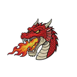 Fire dragon embroidered patches thumbnail 1