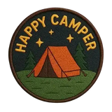 Round Happy Camper Iron On Patch thumbnail 1