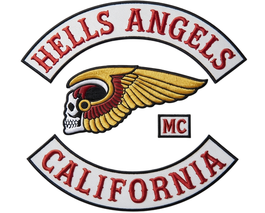 Hell Angels motorcycle club patches with rocker and center emblem