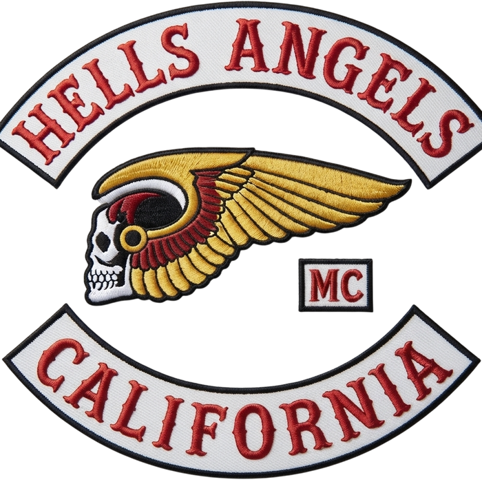 Hell Angels motorcycle club patches with rocker and center emblem
