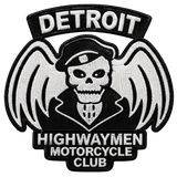 Highwaymen motorcycle club patch with Detroit rocker