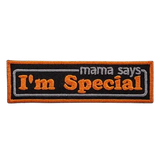 orange and black mama says im special vest patch thumbnail 1