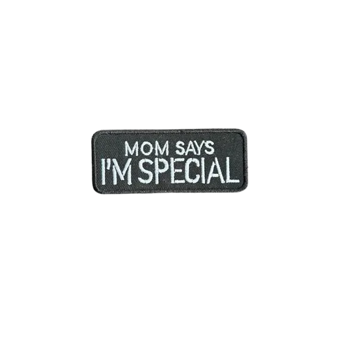 orange and black mama says im special vest patch - View 3