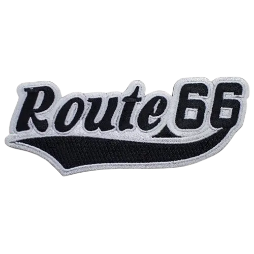 custom shape black and white 66 route vest patch - custom patch by Fineyst Patches