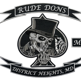 Rude Dons District Heights MD MC embroidered motorcycle vest patch set with skeleton top hat spade - Fineyst Patches