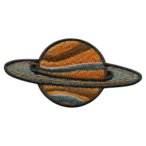 colorful ringed planet patch - View 2