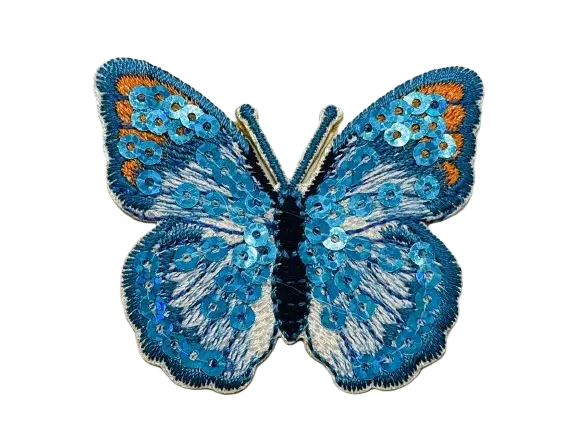 blue butterfly sequin patches - View 1