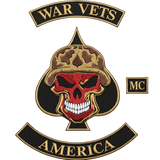 War Vets America MC skull spade embroidered patch set for motorcycle vests - Fineyst Patches