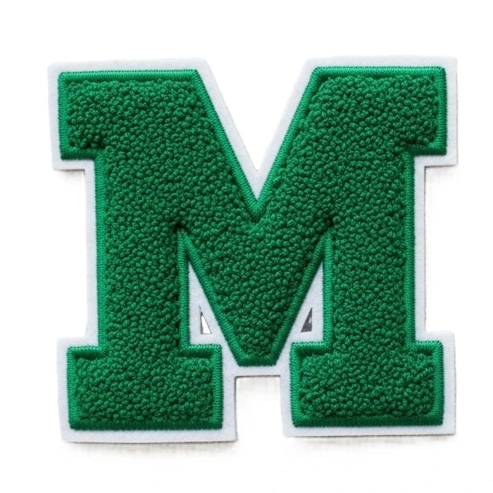 custom green letter patches - View 1