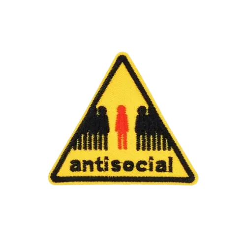 yellow and black antisocial patch - View 1