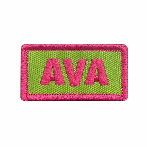 pink and green ava name patch - custom patch by Fineyst Patches