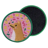 round in dog we trust velcro patch thumbnail 1