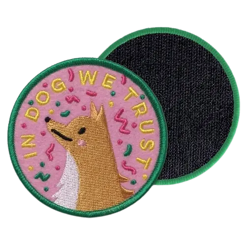 round in dog we trust velcro patch - View 1