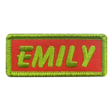 lime green and red emily name patch thumbnail 1