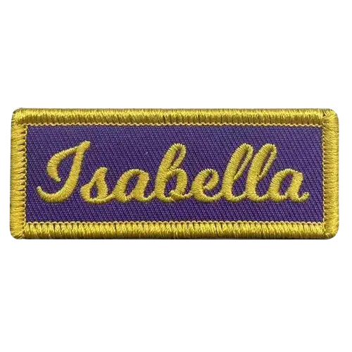 yellow and purple isabella name patch - custom patch by Fineyst Patches