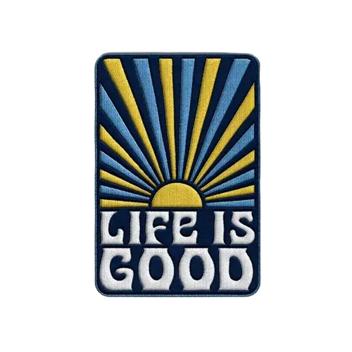 rectangle life is good iron on patch - View 1
