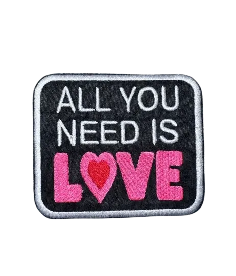 white and red all you need is love vest patch - View 2
