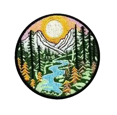 colorful mountain valley patch - custom patch by Fineyst Patches