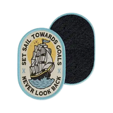 oval set sail never look back velcro patch thumbnail 1