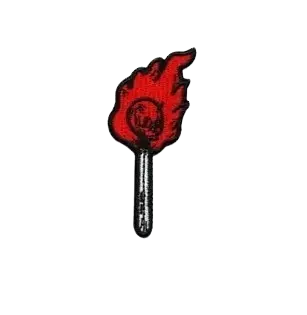red and white lit skull match - custom patch by Fineyst Patches