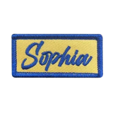 blue and cream sophia name patch thumbnail 1
