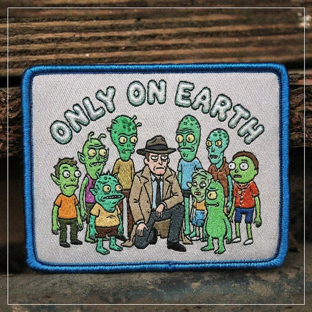 Only on earth embroidered patch