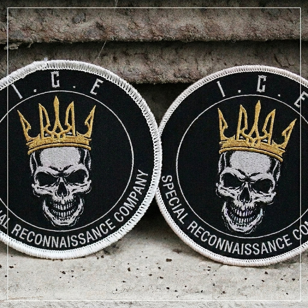 Embroidered skull custom patch