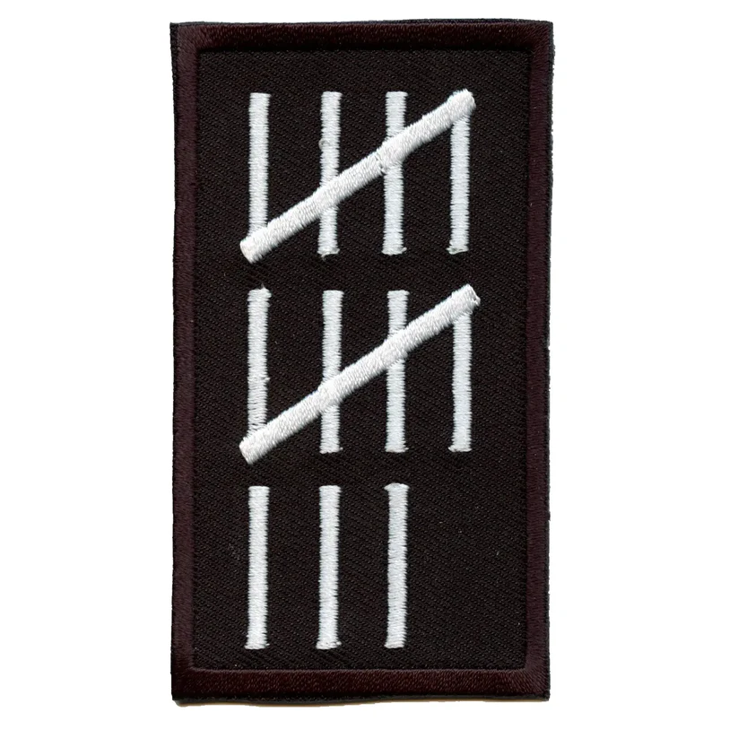 13 Tally Marks Embroidered Iron On Patch - 13 Tally Marks Embroidered Iron On Patch USA 13 Tally Marks Embroidered Iron On Patch - View 1