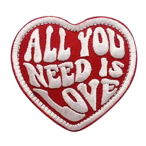 white and red all you need is love vest patch - Image 1