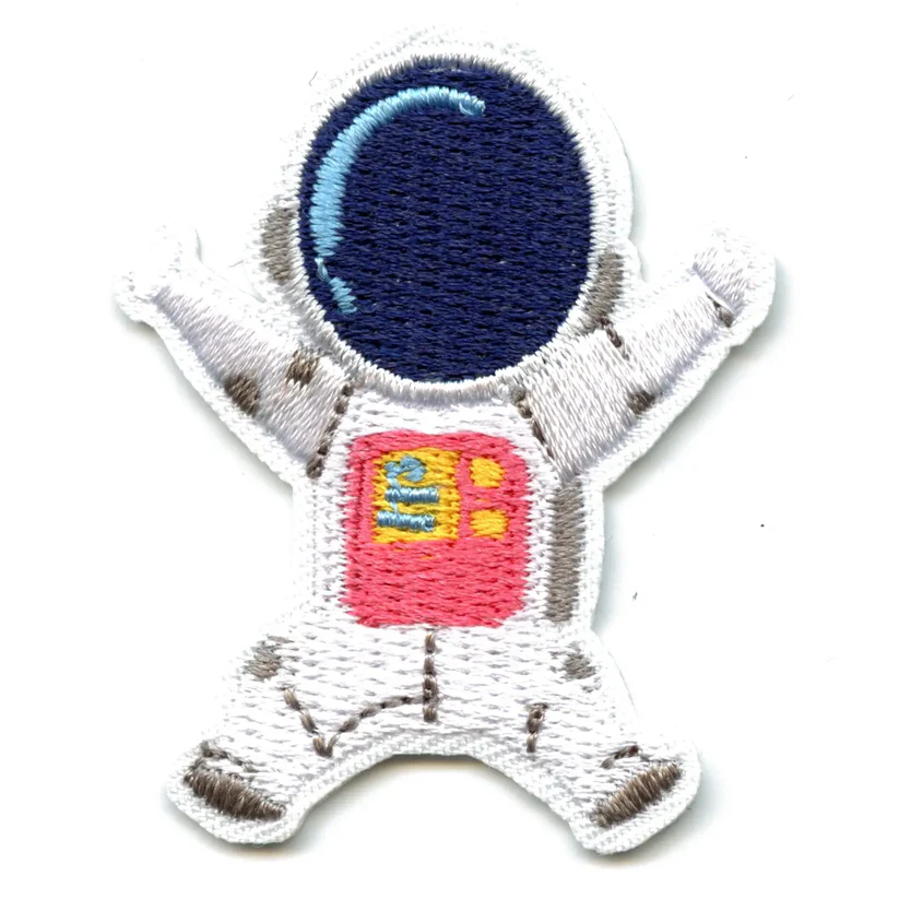 Astronaut Jumping Iron On Patch