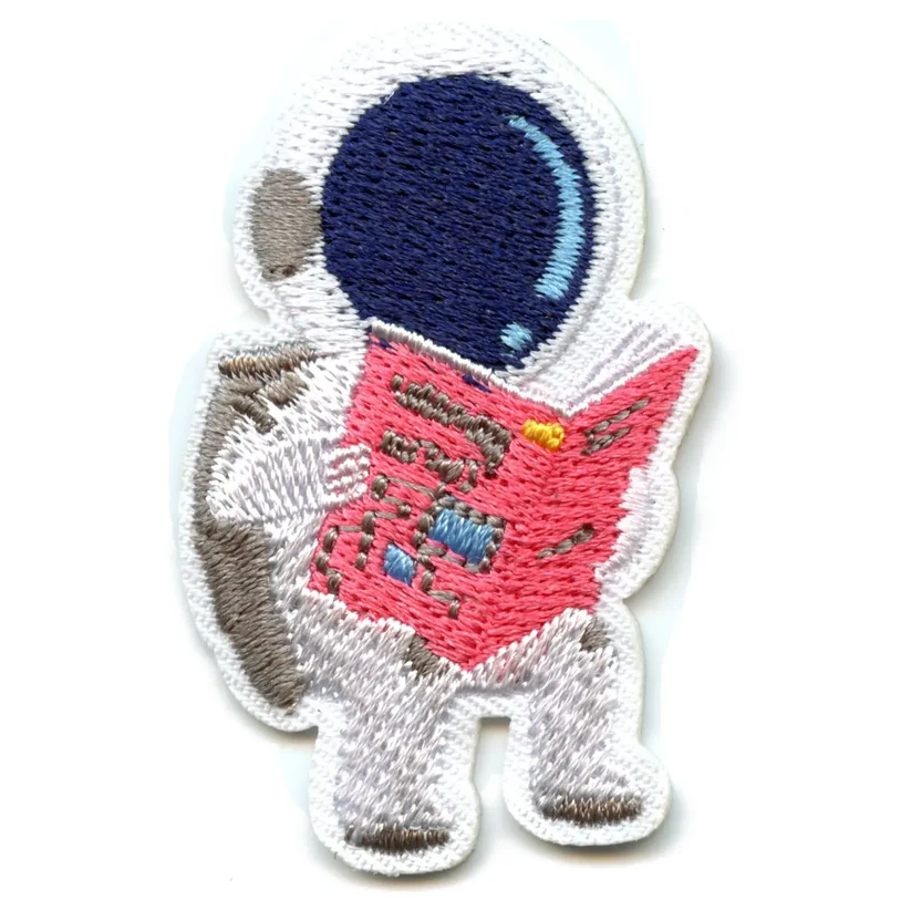 Astronaut Reading A Book Iron On Patch