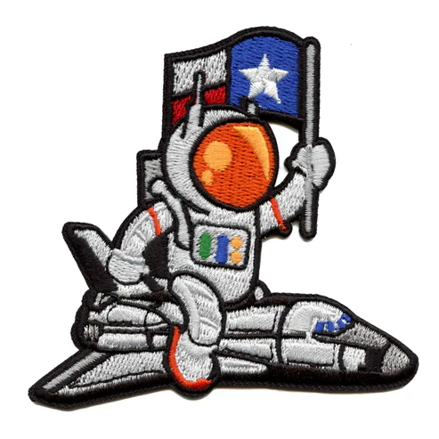 Astronaut Riding Shuttle Patch