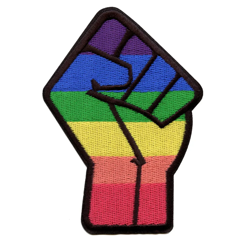 BLM Gay Pride Fist Die Cut Iron On Patch - BLM Gay Pride Fist Die Cut Iron On Patch USA BLM Gay Pride Fist Die Cut Iron On Patch - View 1