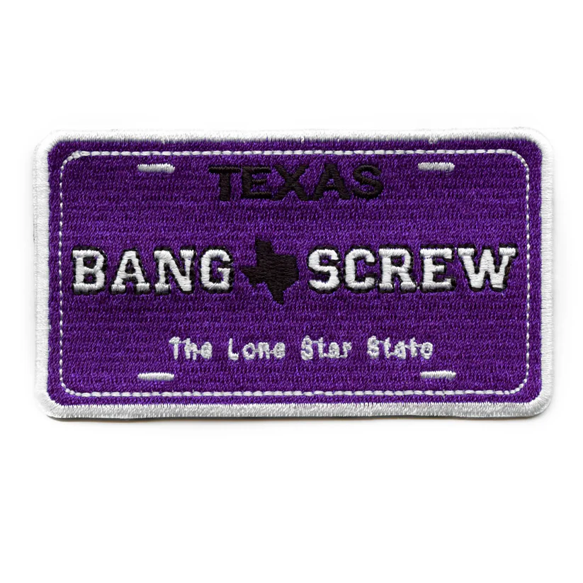 Bang Screw License Plate Houstan Patch 