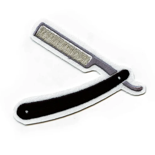 Barber's Straight Razor Embroidered Patch