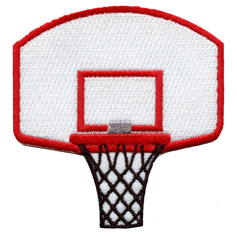 Basketball Hoop Embroidered Iron On-Patch