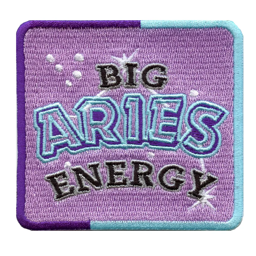 Big Aries Box Embroidered Iron On Patch
